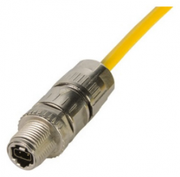 Plug, M12, 2 pole, crimp connection, screw locking, straight, 21038391205
