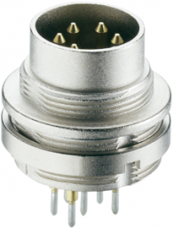 Panel plug, 5 pole, pin connection, screw locking, straight, 0316 05-1