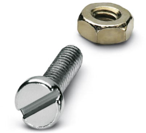 Mounting screw, slotted, M3, 4.5 mm, brass