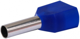 Insulated twin wire end ferrule, 2.5 mm², 10 mm long, blue, 22C437