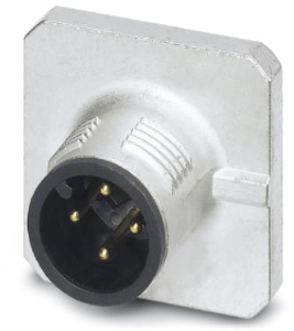Plug, M12, 4 pole, solder pins, screw locking, straight, 1456417