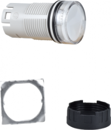 Signal light, waistband round, white, front ring black, mounting Ø 16 mm, ZB6AV1