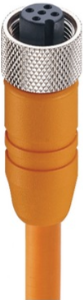 Sensor actuator cable, M12-cable socket, straight to open end, 5 pole, 30 m, PVC, orange, 4 A, 709