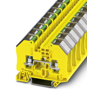 Protective conductor terminal, bolt connection, 0.1-6.0 mm², 2 pole, 41 A, 8 kV, yellow/green, 3049974