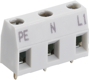 Mains connection terminal, 3 pole, 0.2-4.0 mm², light gray, screw connection, 15 A