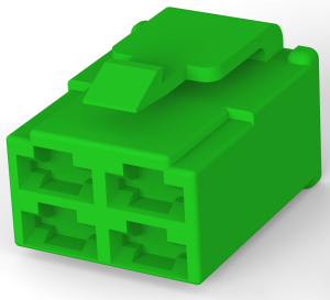 Insulating housing for 6.35 mm, 4 pole, nylon, UL 94V-0, green, 172134-4