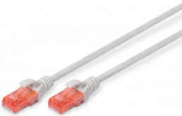 Patch cable, RJ45 plug, straight to RJ45 plug, straight, Cat 6, U/UTP, LSZH, 30 m, gray