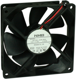DC axial fan, 12 V, 92 x 92 x 25 mm, 93 m³/h, 41 dB, ball bearing, NMB-Minebea, 3610KL-04W-B50-P00