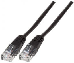 Modular cable, RJ45 plug, straight to RJ45 plug, straight, 0.5 m, black
