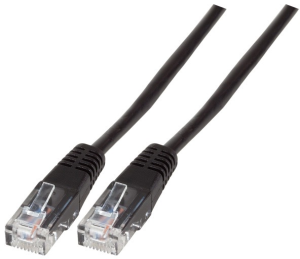 Modular cable, RJ45 plug, straight to RJ45 plug, straight, 1.5 m, black