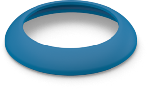 Front ring, round, Ø 23.5 mm, (H) 4.6 mm, blue, for pushbutton switch, 5.00.888.510/0600