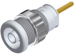 4 mm panel socket, solder connection, mounting Ø 12.2 mm, CAT III, white, SEB 2630 S1,9 WS