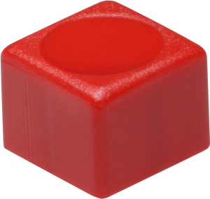Push button, square, (L x W) 9.5 x 9.5 mm, red, for pushbutton switch, 1852.0021