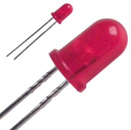 LED, THT, Ø 5 mm, red, 660 nm, 180 to 250 mcd, 60°, L-53SRD-D