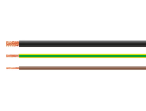 PVC-switching strand, 07V-K, 1.5 mm², AWG 16, brown/white, outer Ø 3.4 mm