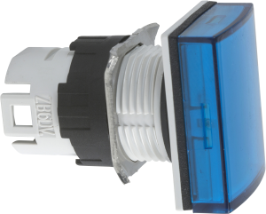 Signal light, waistband rectangular, blue, front ring black, mounting Ø 16 mm, ZB6DV6