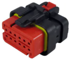 Socket, unequipped, 12 pole, straight, 2 rows, red, 776437-1