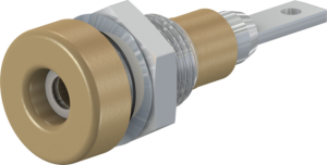 2 mm socket, flat plug connection, mounting Ø 6.4 mm, brown, 23.0060-27