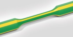 Heatshrink tubing, 2:1, (6.4/3.2 mm), polyolefine, cross-linked, yellow/green