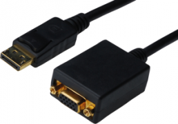 Display port adapter cable, DP male/HD15 female, 150 mm, AK-340403-001-S