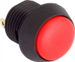 Pushbutton, 1 pole, red, unlit , 0.4 A/32 V, mounting Ø 13 mm, IP67, FL13NR