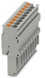 Plug, push-in connection, 0.14-4.0 mm², 9 pole, 24 A, 6 kV, gray, 3209947
