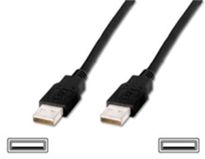 USB 2.0 connection line, USB plug type A to USB plug type A, 5 m, black