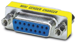 Gender changer, D-Sub socket, 15 pole to D-Sub socket, 15 pole, 1652664