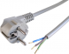 Connection cable, Europe, Plug Type E + F, angled on open end, H05VV-F3G0.75mm², gray, 1.5 m