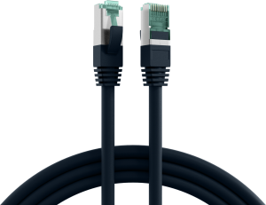 Patch cable, RJ45 plug, straight to RJ45 plug, straight, Cat 6A, S/FTP, LSZH, 1.5 m, black