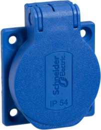 Surface-mounted german schuko-style socket outlet, blue, 16 A/250 V, Germany, IP54, PKS51B