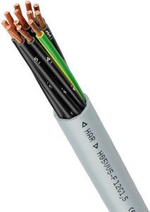 PVC control line H05VV5-F 18 G 0.5 mm², unshielded, gray