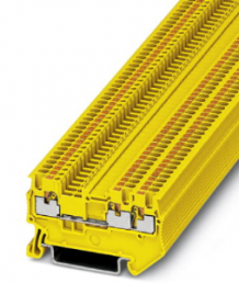 Through terminal block, push-in connection, 0.14-1.5 mm², 3 pole, 17.5 A, 6 kV, yellow, 3208159