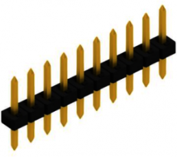 Pin header, 10 pole, pitch 2 mm, straight, black, 10062086