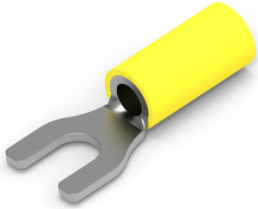 Insulated forked cable lug, 2.62-5.64 mm², AWG 12 to 10, yellow