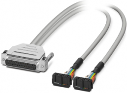 Adapter cable, 2 m, D-SUB socket, 25 pole to IDC/FLK socket header, 2 x 14 pole, 2304652