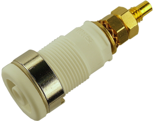 4 mm socket, screw connection, mounting Ø 12.2 mm, CAT III, white, SEB 2600 G M4 WS