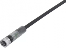 Sensor actuator cable, M8-cable socket, straight to open end, 3 pole, 2 m, PUR, black, 4 A, 77 3606 0000 50003-0200