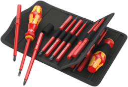 VDE screwdriver kit, PH1, PH2, PZ1, PZ2, 1 mm, 2 mm, 5.5 mm, 2.5 mm, 3.5 mm, 4 mm, 6.3 mm, 8.1 mm, 9 mm, Phillips/Pozidriv/slotted/hexagon/square/triangular, 05347107001