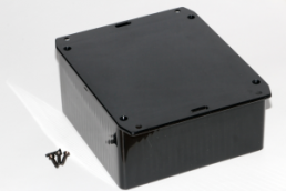 ABS enclosure, (L x W x H) 120 x 120 x 59 mm, black (RAL 9005), IP54, 1591USFLBK