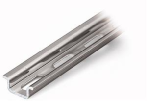 DIN rail, perforated, 15 x 5.5 mm, W 2000 mm, steel, galvanized, 210-111
