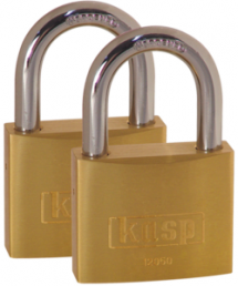 Padlock, double pack, keyed alike, level 6, shackle (H) 30 mm, brass, (B) 50 mm, K12050D2