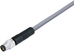 Sensor actuator cable, M8-cable plug, straight to open end, 4 pole, 2 m, PVC, gray, 4 A, 77 3405 0000 20004-0200