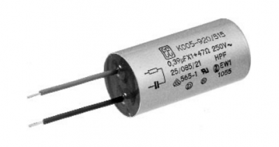 Spark quenching capacitor, 250 V (DC), PCB connection, K005-800/516