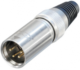 XLR plug, 4 pole, gold-plated, 1.5 mm², AWG 16, metal, NC4MX-HD