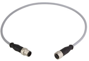 Sensor actuator cable, M12-cable plug, straight to M12-cable socket, straight, 4 pole, 1.5 m, PVC, gray, 21348485484015