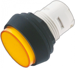Pushbutton, illuminable, groping, waistband round, yellow, front ring black, mounting Ø 16.2 mm, 1.30.070.071/1403