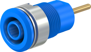 4 mm socket, round plug connection, mounting Ø 12.2 mm, CAT III, blue, 23.3010-23