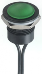 Pushbutton, 1 pole, green, unlit , 2 A/24 V, mounting Ø 16.2 mm, IP65/IP67, IAR3F1300