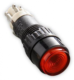Pushbutton, 2 pole, transparent, illuminated  (red), 0.5 A/24 V, mounting Ø 9.1 mm, IP40, 1.15.106.021/1307